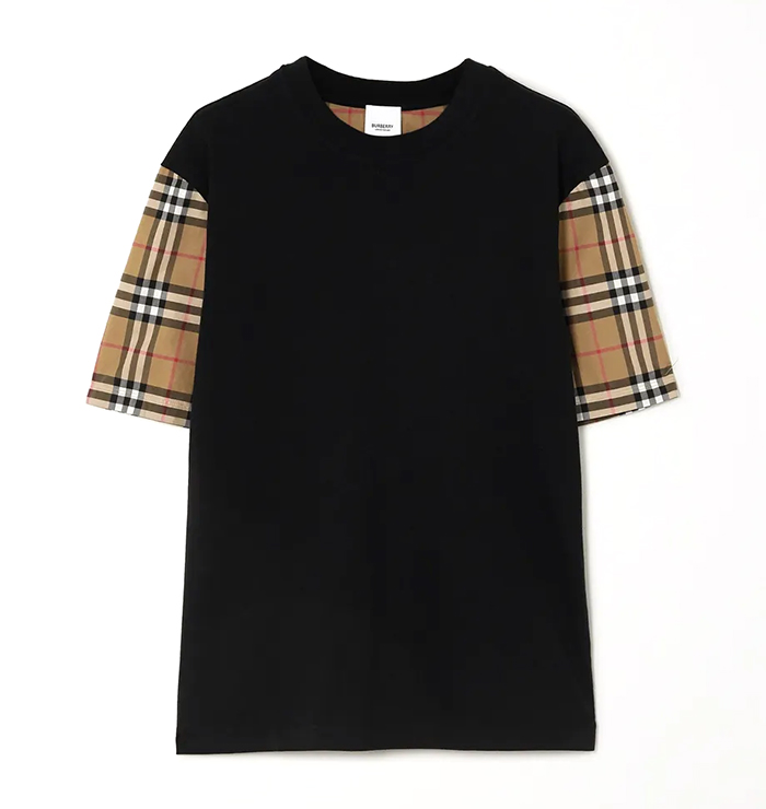 Checked-jersey-T-Shirt---Burberry