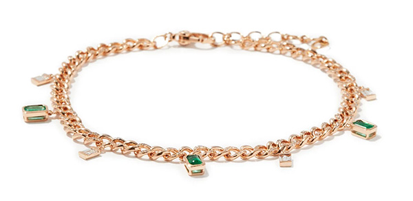Diamond,-emerald-&-18kt-rose-gold-chain-anklet---SHAY