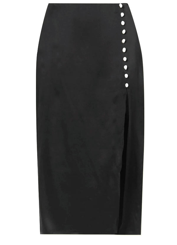 The Kalanni embellished silk-charmeuse midi skirt – Cami NYC