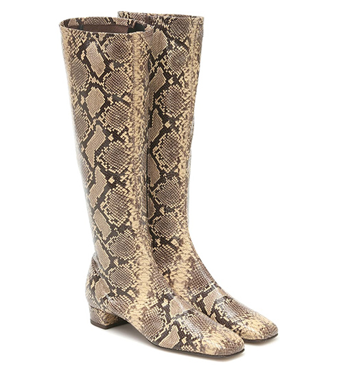 by far - Edie snake-effect leather knee-high boots