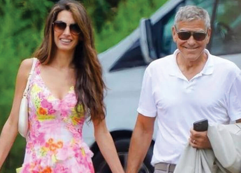 In Saint-Tropez, Amal Clooney Enhances  a Summer Barbie-style dress