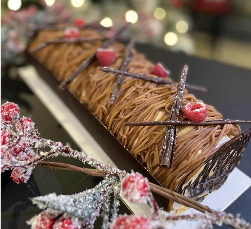 Bûche Marron Framboise  @LE NOIR مكوناته وأسرار مذاقه اللذيذ